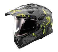 LS2 MX702 Pioneer II Crazy Motocross Helmet, grey-yellow, size L for Men