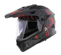 LS2 MX702 Pioneer II adventure helmet Crazy matte grey black red