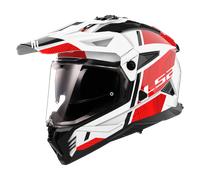 LS2 MX702 Pioneer II Hill Motocross Helmet, white-red, size XS for Men