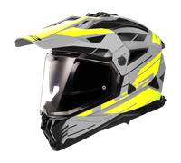 LS2 MX702 Pioneer II Namib Matt Grey H-V Yellow Adventure L