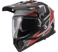 LS2 MX702 Pioneer II Helmet Block Grey Matte Red