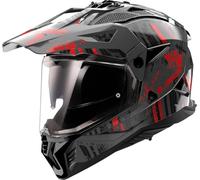 LS2 MX702 Pioneer II Crazy Motocross Helmet, black/grey/red, 2XL (63/64)