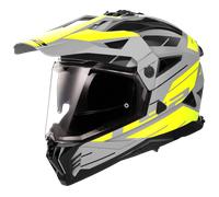 LS2 Helmets Motorcycle Helmet MX702 Pioneer II Namib - Matt Grey/Hi-Vis Yellow ECE22.06 Men's 2XL
