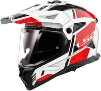 LS2, Motocrosshelme Pioneer II Hill Gloss White Red