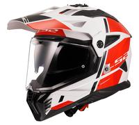 LS2 MX702 PIONEER II DUAL VISOR ADVENTURE MOTORCYCLE HELMET HILL WHITE RED