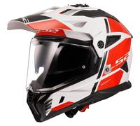 LS2 MX702 Pioneer II Adventure Helmet Hill White/RedXS White,Red XS