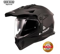 LS2 MX702 PIONEER II DUAL VISOR ADVENTURE MOTORCYCLE HELMET MATT BLACK ECE 22.06