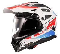 LS2 MX702 PIONEER II DUAL VISOR ADVENTURE MOTORCYCLE HELMET NAMIB WHITE BLUE RED