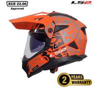 LS2 MX702 Pioneer II Adventure Helmet OrangeXL Orange XL