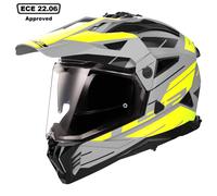 LS2 MX702 Pioneer II Namib Motocross Helmet, grey-yellow, size L for Men