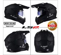 LS2 MX702 PIONEER II ECE22.06 DUAL VISOR ADVENTURE MOTORCYCLE HELMET MATT BLACK