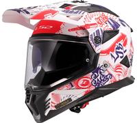 LS2 MX702 PIONEER II FANTASY Integralhelm matt weiss-rot-blau S