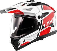 LS2 MX702 Pioneer II Hill Motocross Helmet, white/red, size M (57/58)