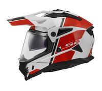 LS2 MX702 PIONEER II HILL MX-Helm weiss-rot S