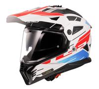LS2 MX702 Pioneer II Namib Motocross Helmet, white-red-blue, size L