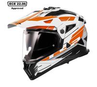 LS2 MX702 Pioneer II Adventure Helmet Namib White/OrangeXS White,Orange XS