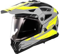 LS2 MX702 Pioneer II Namib Motocross Helmet, grey-yellow, size S for Men