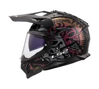 LS2 MX702 Pioneer II Rangi Motocross Helmet, black-multicolored, size XS for Men
