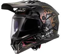 LS2 MX702 Pioneer II Rangi Motocross Helmet, black-multicolored, size XS for Men