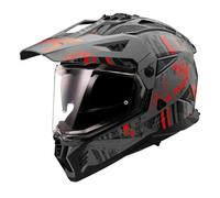 LS2 MX702 Pioneer II Crazy Motocross Helmet, black/grey/red, size XXL (63/64)