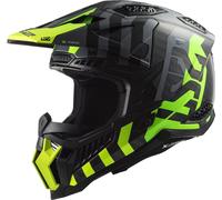 LS2 MX703 X-Force Barrier Carbon Motocross Helmet, black/green, size XS (53/54)