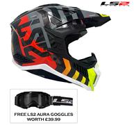 LS2 MX703 C X-Force Barrier Sky Blue Offroad Helmet Size 2XL 2XL