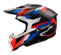 LS2 MX703 X-Force Carbon Motorcycle Motocross Helmet Phantom White / Blue / Red