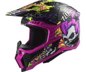 LS2 MX703 X-Force Fireskull Carbon Motocross Helmet, black/violet, size L (59/60)