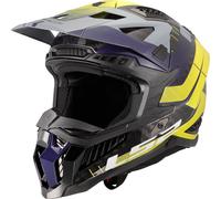 LS2 MX703 X-Force Galuo Carbon Motocross Helmet, grey-yellow, size M for Men