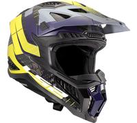 LS2 MX703 X-Force Galuo Carbon Motocross Helmet, grey-yellow, size XL for Men