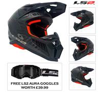 LS2 MX703 X-Force Solid Carbon Motocross Helmet, carbon, size L