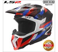 LS2 MX703 X-FORCE OFF ROAD MOTORCROSS MOTORCYCLE CRASH HELMET PHANTOM BLUE RED