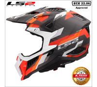 LS2 MX703 X-Force Phantom Motocross Helmet, red-orange, size XL for Men