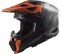 LS2 MX703 X-Force Victory Carbon Motocross Helmet, black-orange, size L for Men
