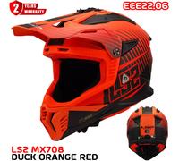 LS2 MX708 Fast II Duck Motocross Helmet, red, size L