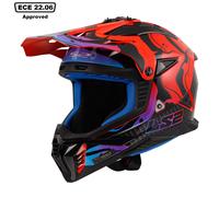 LS2 MX708 Fast II Wash Motocross Helmet, black-red-blue, size XS