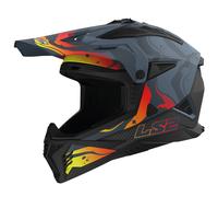 LS2 MX708 Fast II Wash Motocross Helmet, black/grey/orange, size XXL (63/64)