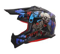LS2 MX708 Fast II Zombie II Motocross Helmet, black/red/blue, size XL (61/62)