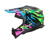 LS2 MX708 Fast II MX Helmet Grotesk Blue/Pink/Green MattXXL Grotesk Blue,Pink,Green Matt