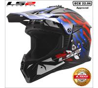 LS2 MX708 FAST II GROTESK MX-Helm weiss-blau-rot 3XL