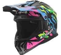 LS2 MX708 Fast II cross helmet Grotesco glitter blue pink green