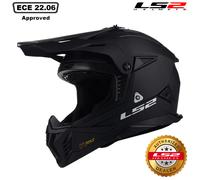 LS2 MX708 Fast II Solid Motocross Helmet, black matt, size S (55/56)