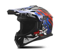 LS2 Helmets Helmet MX708 FAST II Grotesk ECE22.06 Lightweight Off-Road White/Blue/Red L