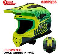 LS2 MX708 FAST II OFF ROAD MOTOCROSS ENDURO QUAD MX MOTORCYCLE HELMET DUCK GREEN