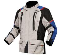 LS2 Narvik waterproof Motorcycle Textile Jacket, grey-red-blue, size 3XL for Men