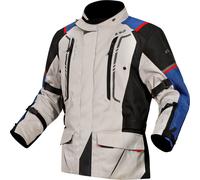 LS2 Narvik waterproof Motorcycle Textile Jacket, grey-red-blue, size 3XL for Men