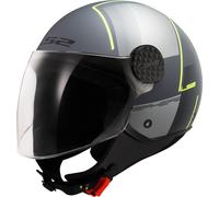 LS2 OF558 Sphere Lux II Firm Jet Helmet, black-grey-silver, size 2XL for Men