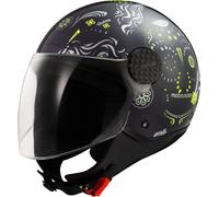 LS2 OF558 Sphere Lux II Maxca Jet Helmet, black/neon yellow, size XS (53/54)