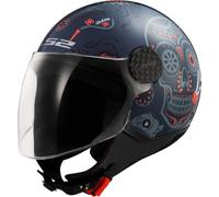 LS2 OF558 Sphere Lux II Maxca Jet helmet, blue/orange, M (57/58)