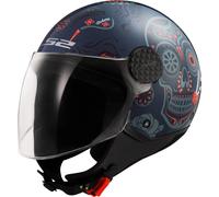 LS2 OF558 Sphere Lux II Maxca Jet Helmet, blue-orange, size XL for Men